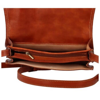 Dámská kožená crossbody koňaková - Delami Linda