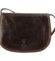 Dámská kožená crossbody kabelka tmavě hnědá - Delami Elrosa
