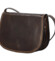 Dámská kožená crossbody kabelka tmavě hnědá - Delami Elrosa