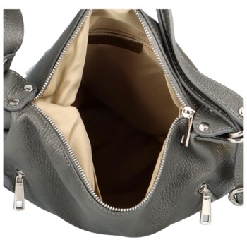 Dámská kožená kabelka batoh tmavě šedá - ItalY Nadine