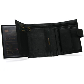 Pánská kožená peněženka černá - Wild Tiger Rares