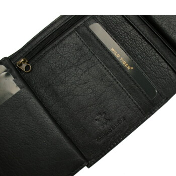 Pánská kožená peněženka černá - Wild Tiger Rares