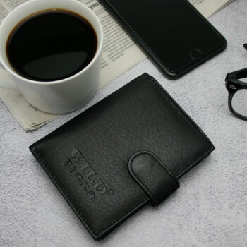 Pánská kožená peněženka černá - Wild Tiger Rares