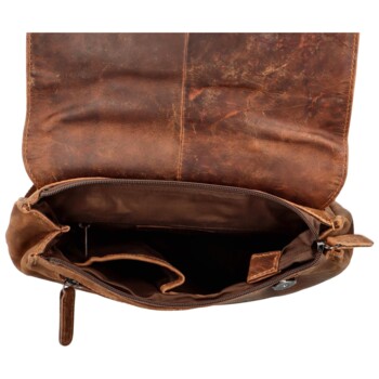 Pánský kožený batoh hnědý - Greenwood Alan