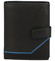Větší pánská černá kožená peněženka se zápinkou - Diviley Heelal Blue