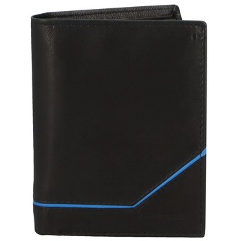 Pánská pevná kožená peněženka černá - Diviley Kainat Blue