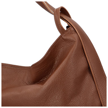 Dámská kožená kabelka přes rameno hnědá - ItalY Armáni