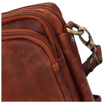 Přírodní koňaková pánská kožená taška na doklady - Tomas Svemir