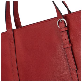 Dámská kožená kabelka přes rameno tmavě červená - Katana Nuilia