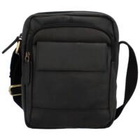 Pánská kožená crossbody/taška černá - Bellugio Ruffus