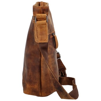 Dámská kožená kabelka přes rameno světle hnědá - Greenwood Fluxis New