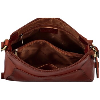 Dámská kožená crossbody kabelka hnědá - Katana Baylei