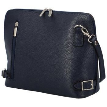 Dámská kožená crossbody kabelka tmavě modrá - ItalY M0131