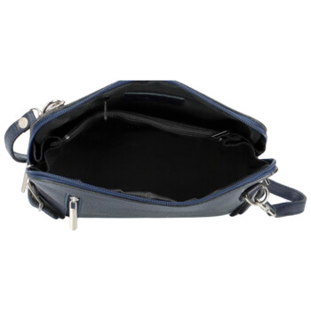 Dámská kožená crossbody kabelka tmavě modrá - ItalY M0131