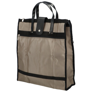 Velká moderní nákupní taška tmavě béžová - SendiDesign Milenium