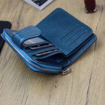 Dámská kožená peněženka modrá - Gregorio Longia