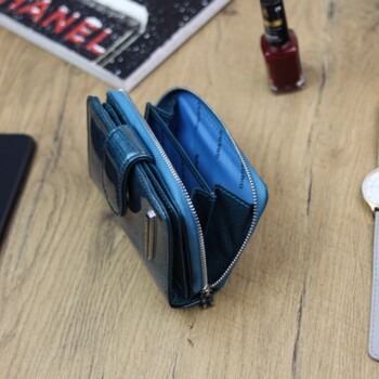 Dámská kožená peněženka modrá - Gregorio Longia