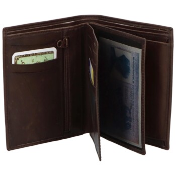 Pánská kožená peněženka hnědá - Delami Giselmar
