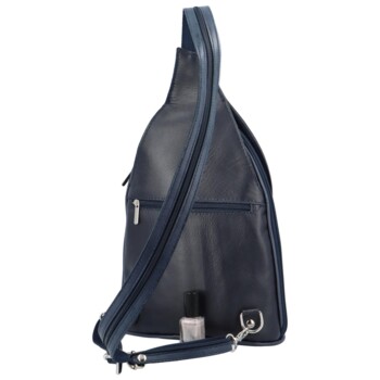 Dámský kožený batůžek tmavě modrý - ItalY Strap