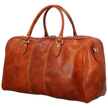 Luxusní kožená cestovní taška koňaková - Delami Jorger