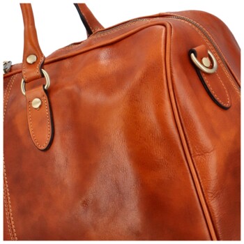 Luxusní kožená cestovní taška koňaková - Delami Jorger