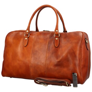 Luxusní kožená cestovní taška koňaková - Delami Jorger