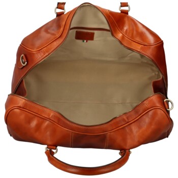 Luxusní kožená cestovní taška koňaková - Delami Jorger