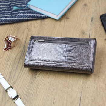 Dámská kožená peněženka šedá - Gregorio Nicolleta