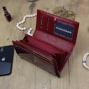 Dámská kožená peněženka červená - Gregorio Bernees