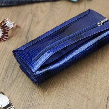 Dámská kožená peněženka modrá - Gregorio Nicolleta