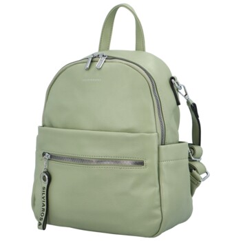 Dámský batoh kabelka bledě zelený - Silvia Rosa Perfekto