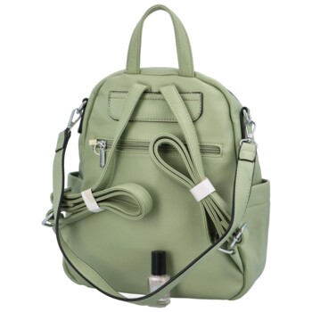Dámský batoh kabelka bledě zelený - Silvia Rosa Perfekto