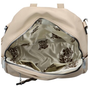 Dámský batoh kabelka světle béžový - Silvia Rosa Perfekto