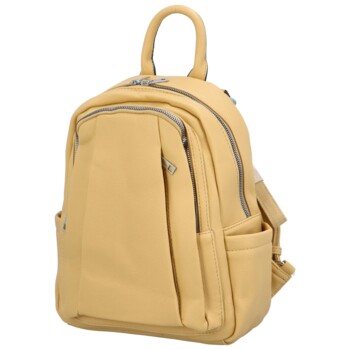 Dámský městský batoh kabelka pastelově žlutý - Maria C Intro