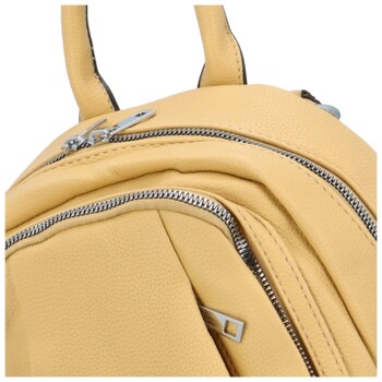 Dámský městský batoh kabelka pastelově žlutý - Maria C Intro