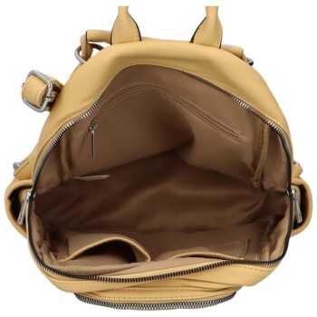 Dámský městský batoh kabelka pastelově žlutý - Maria C Intro