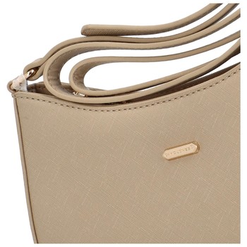 Dámská crossbody kabelka saffiano tmavě béžová - David Jones Boaty
