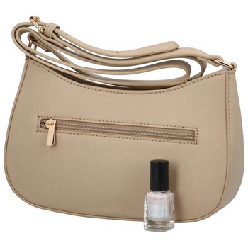 Dámská crossbody kabelka saffiano tmavě béžová - David Jones Boaty