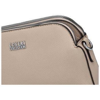 Pevná dámská crossbody kabelka taupe - Coveri Layla