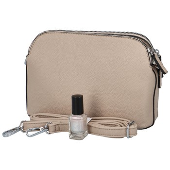 Pevná dámská crossbody kabelka taupe - Coveri Layla