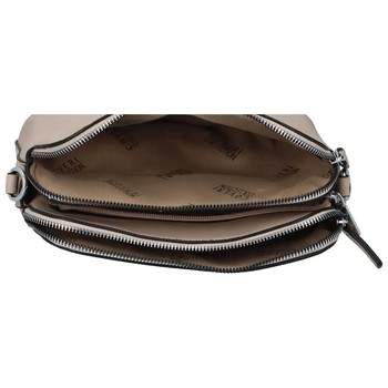 Pevná dámská crossbody kabelka taupe - Coveri Layla