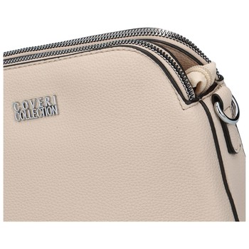 Pevná dámská crossbody kabelka světle béžová - Coveri Layla