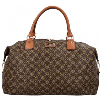 Dámská cestovní taška tmavě hnědá - Coveri Lettero