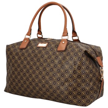 Dámská cestovní taška tmavě hnědá - Coveri Lettero