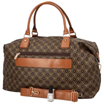 Dámská cestovní taška tmavě hnědá - Coveri Lettero