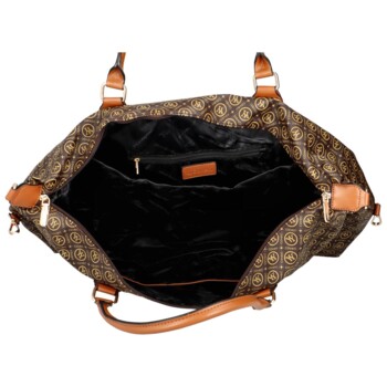 Dámská cestovní taška tmavě hnědá - Coveri Lettero