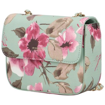 Dámská crossbody kabelka bledě zelená - DIANA & CO Melly Flower