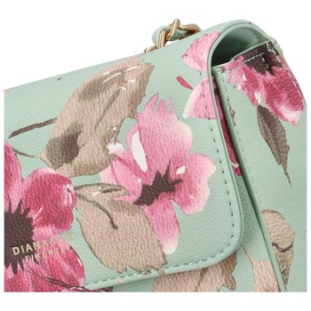 Dámská crossbody kabelka bledě zelená - DIANA & CO Melly Flower