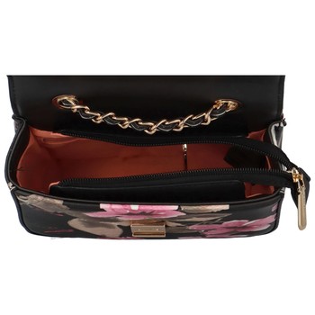 Dámská crossbody kabelka černá - DIANA & CO Melly Flower