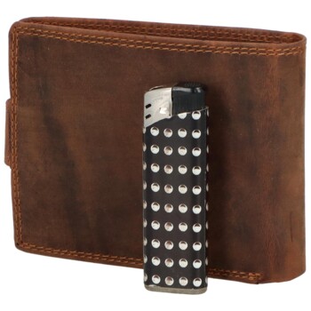 Pánská kožená peněženka hnědá - Delami Aroga Lev